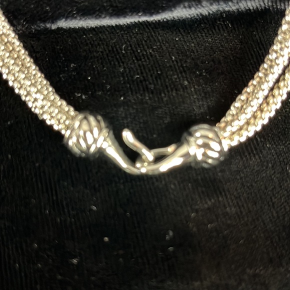 Five Strand Silver Tone Chain Choker w/Pearls - Picture 6 of 10